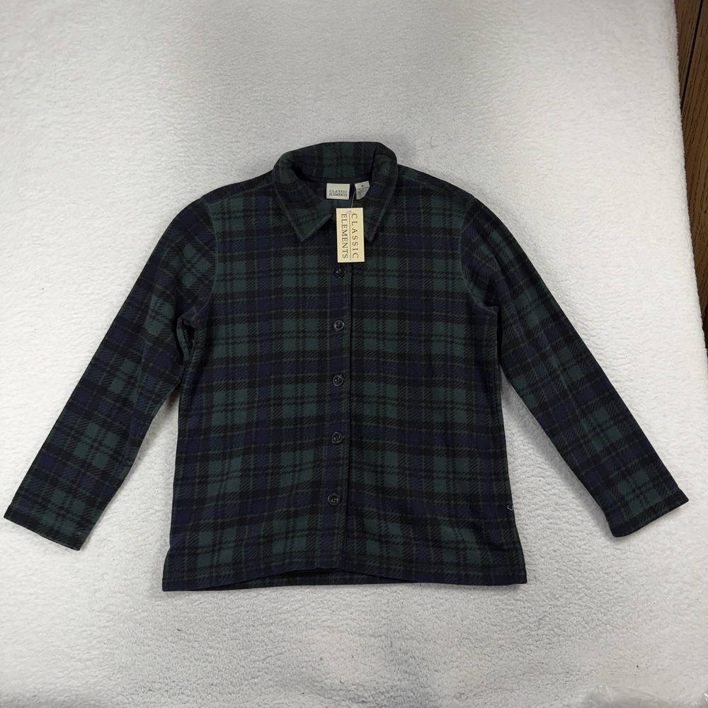 Classic Elements Tartan Plaid Flannel Jacket Shirt M Vintage Shacket Sears NWT